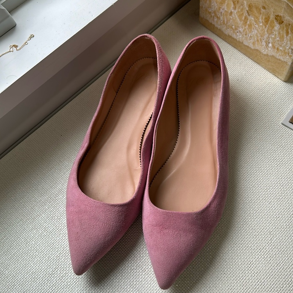 J. Crew Pointed-toe suede flats